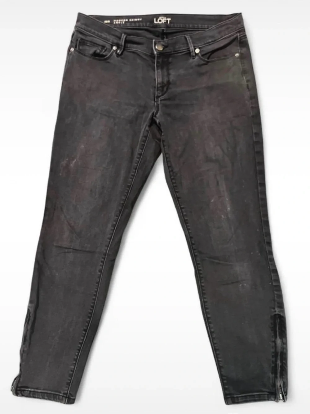 Ann Taylor Black Cropped Skinny Jeans
